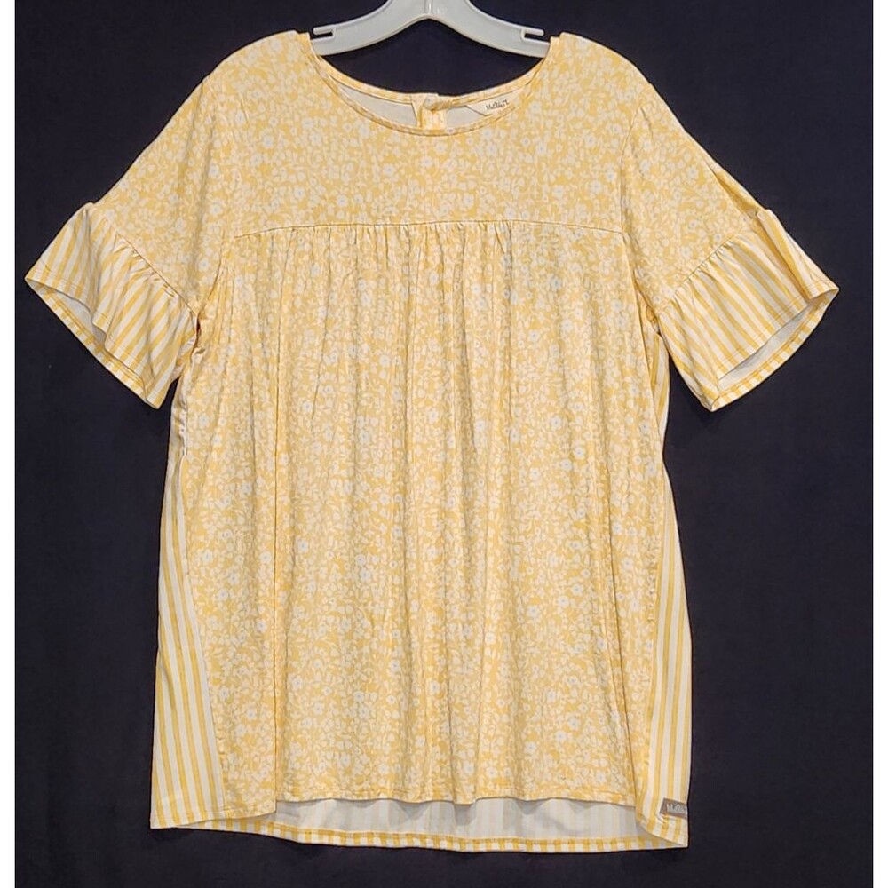 Matilda Jane Golden Sunshine Short Sleeve Ruffle Top Size Large New Cottage
